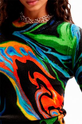 Desigual Pullover Negro Multi