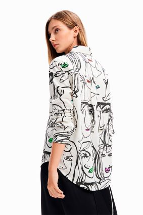 Desigual Shirt Blanco Face