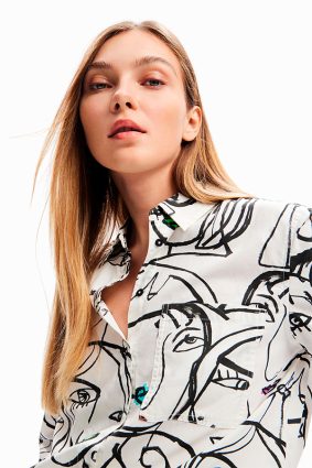 Desigual Shirt Blanco Face