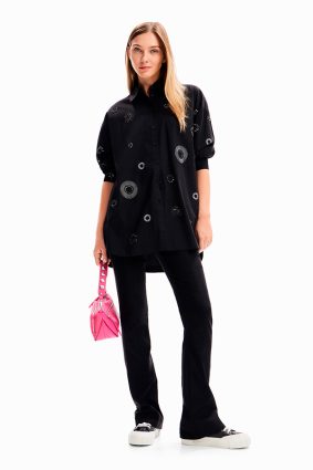 Desigual Shirt Negro Embroider