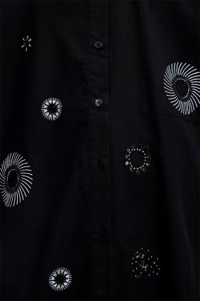 Desigual Shirt Negro Embroider