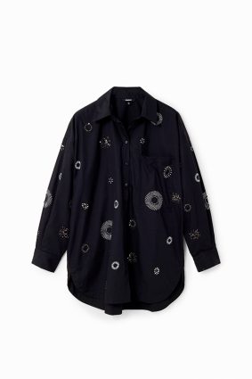 Desigual Shirt Negro Embroider