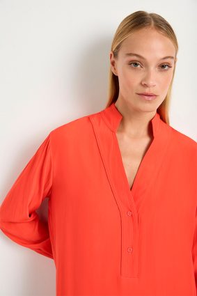 Mela Purdie Flute Blouse Tangello