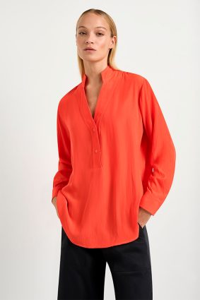 Mela Purdie Flute Blouse Tangello