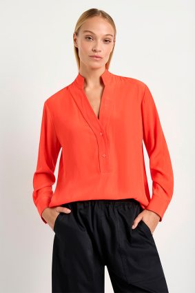 Mela Purdie Flute Blouse Tangello