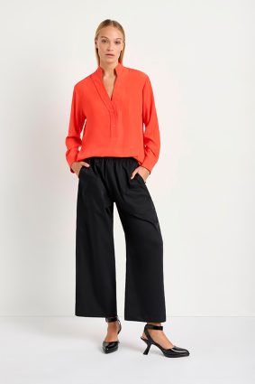 Mela Purdie Flute Blouse Tangello