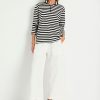 Mela Purdie Half Zip Sweater Milk Black and Welt Pocket Pant Milk