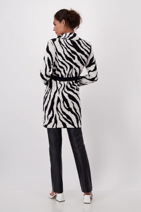 Monari Jacket Knit Coat Zebra Black Ptn