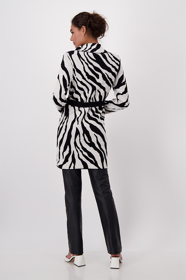 Monari Jacket Knit Coat Zebra Black Ptn