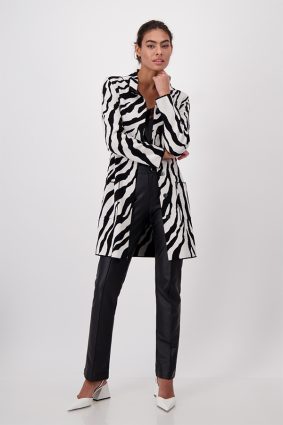 Monari Jacket Knit Coat Zebra Black Ptn