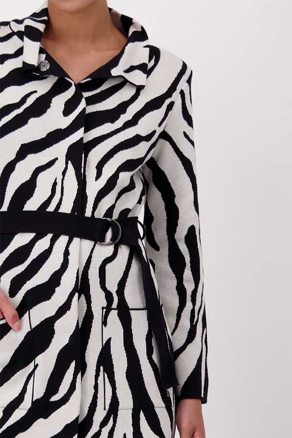 Monari Jacket Knit Coat Zebra Black Ptn