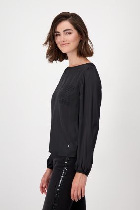 Monari Jersey Blouse Bag Adorned Black
