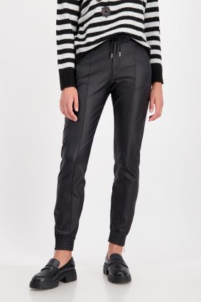 Monari Leather Look Pants Black