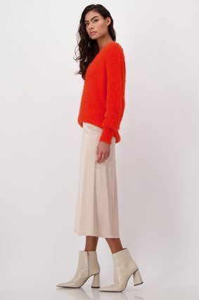 Monari Skirt Satin Midi Biscuit