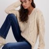 Monari Sweater Braid Fleece Biscuit