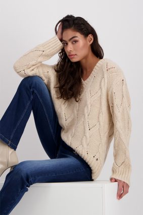 Monari Sweater Braid Fleece Biscuit