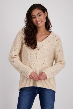 Monari Sweater Braid Fleece Biscuit