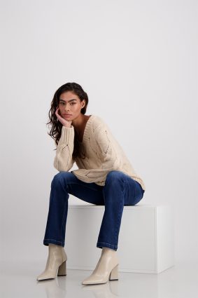 Monari Sweater Braid Fleece Biscuit