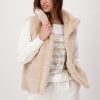 Monari Waistcoat Fake Fur Biscuit