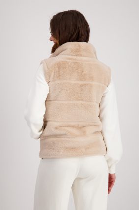 Monari Waistcoat Fake Fur Biscuit
