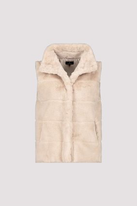 Monari Waistcoat Fake Fur Biscuit