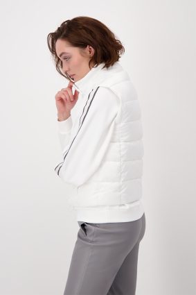 Monari Waistcoat Quilted With Patch Off White