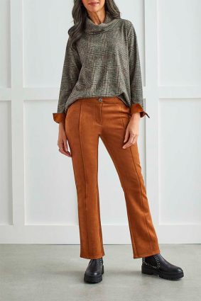 Tribal L S Cowl Neck Top W Zipper Black