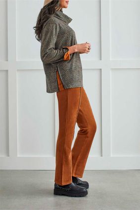 Tribal L S Cowl Neck Top W Zipper Black