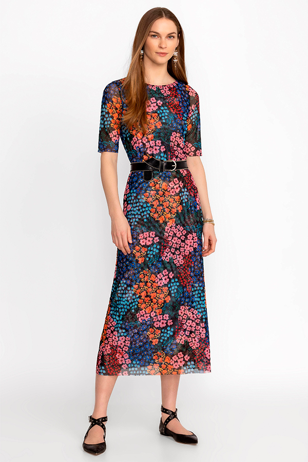 Johnny Was Astrid Mesh Midi Dress Multi