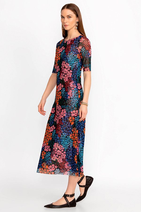 Johnny Was Astrid Mesh Midi Dress Multi