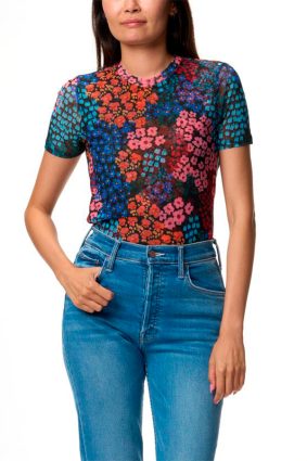 Johnny Was Astrid Mesh Tee Multi