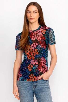 Johnny Was Astrid Mesh Tee Multi