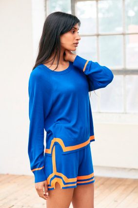 Jumper 1234 Go Faster Sweat Daisy Jumper Bright Blue Neon Orange