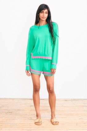 Jumper 1234 Go Faster Sweat Daisy Jumper Bright Green Fuchsia