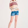 Jumper 1234 Stripe Mix Crew Jumper Oatmeal Bright Yellow Tea Rose Navy Neon Coral