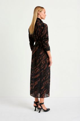 Mela Purdie Tie Shirt Dress Shadow Print