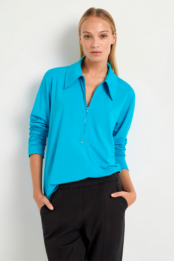 Mela Purdie Zip Collar Sweater Jewel