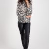 Monari All-Over Leopard Print Sweater Frz Grn