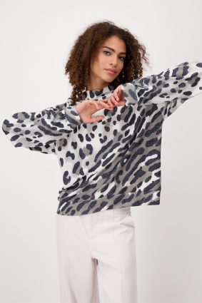 Monari All-Over Leopard Print T-Shirt Frz Grn Ptn