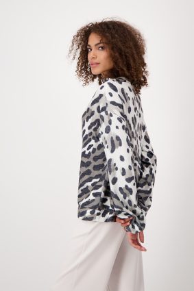 Monari All-Over Leopard Print T-Shirt Frz Grn Ptn
