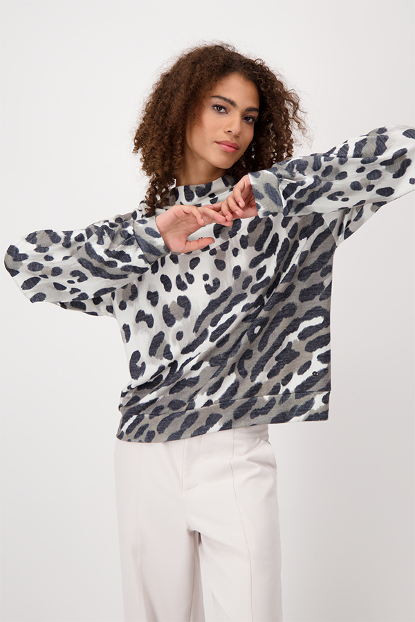 Monari All-Over Leopard Print T-Shirt Frz Grn Ptn