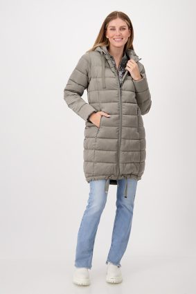 Monari Coat Quilted and Stripes Frozen Grn