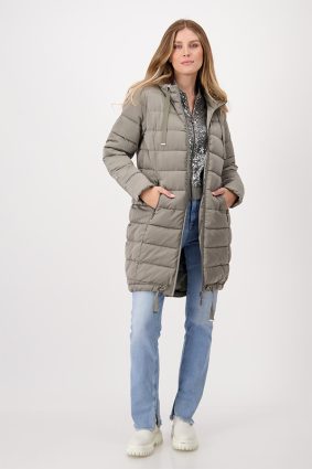 Monari Coat Quilted and Stripes Frozen Grn