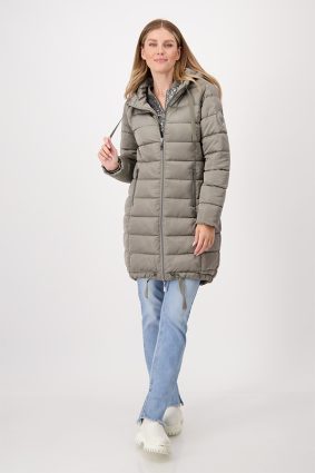 Monari Coat Quilted and Stripes Frozen Grn