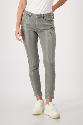 Monari Trousers Jeans Coated Frozen Grn