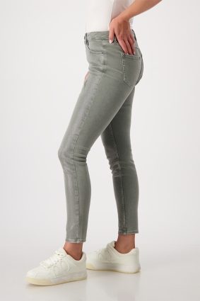 Monari Trousers Jeans Coated Frozen Grn
