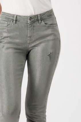 Monari Trousers Jeans Coated Frozen Grn