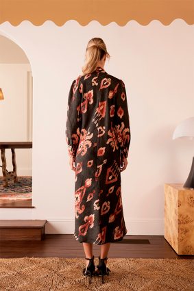 The Dreamer Label Alisha Ikat Dress Charcoal