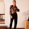 The Dreamer Label Dara Ikat Blouse Charcoal