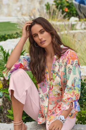 Johnny Was Vacanza Blouse Mcdreamer Print